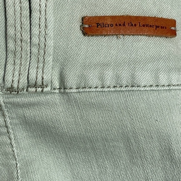 Pilcro Anthropologie High Rise Flare Crop Jeans | Size 32 | Sage Green - Picture 7 of 11